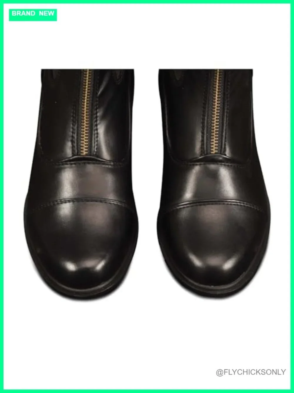Synthetic Vega Leather Equestrian Riding Paddock Boots Zip